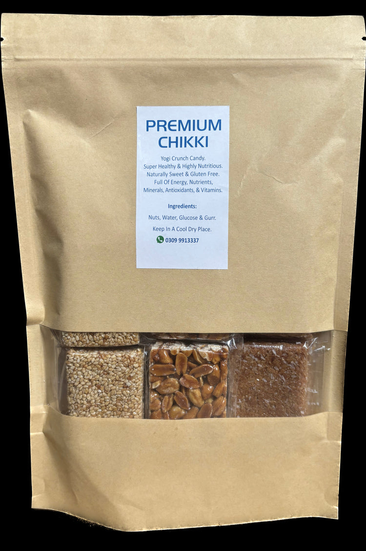 Premium Chikki Pack of 12 - Peanut, Coconut, Sesame