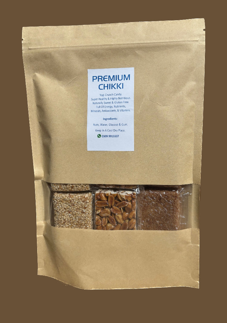 Premium Chikki Pack of 12 - Peanut, Coconut, Sesame